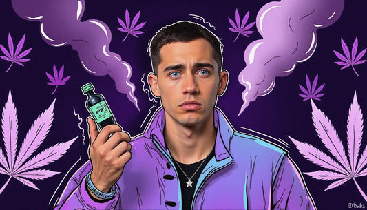 Young millennial holding rolled cannagar and Controlled Substances Act at a courthouse, symbolizing cannabis reform and marijuana rescheduling discussions