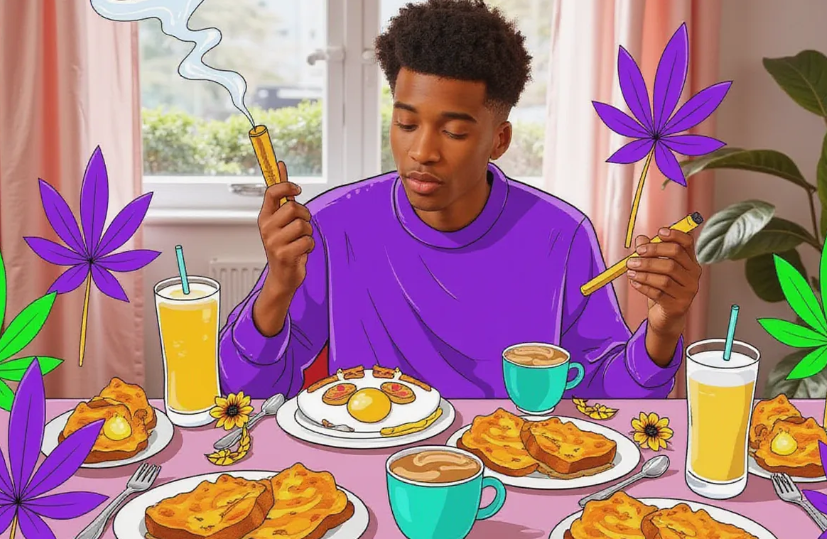 young adult casually rolling a perfect cannagar with a Purple Rose Supply CannaMold