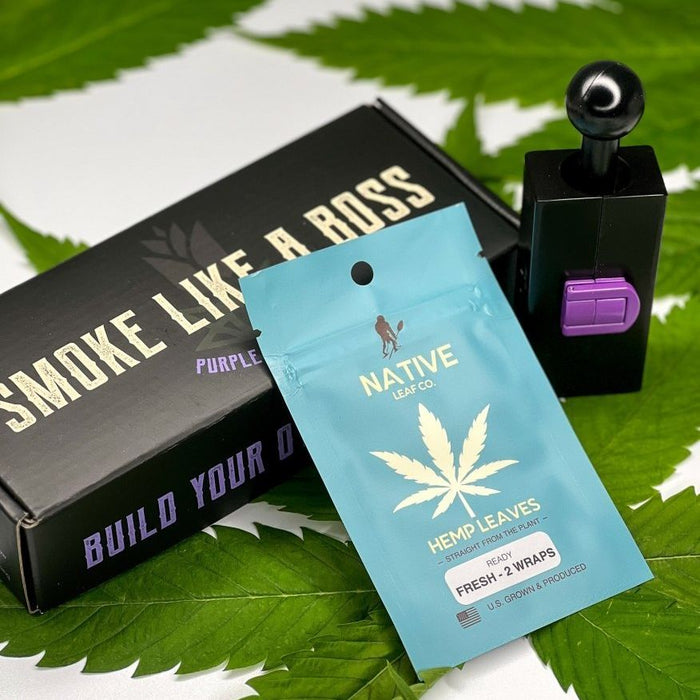 FRESH - 2 PACK - Native Leaf Co. Ready Line Purple Rose Supply blunt roller, cannagar mold, joint roller, blunt wrap, joint vs blunt, blunt vs joint, preroll, pre-roll, hemp wrap, hemp blunt