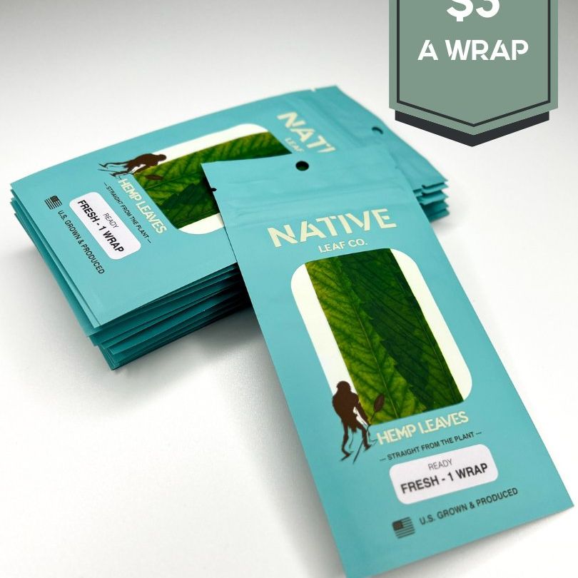 BULK FRESH HEMP LEAF WRAPS - 10 WRAPS - Native Leaf Co - Ready Line